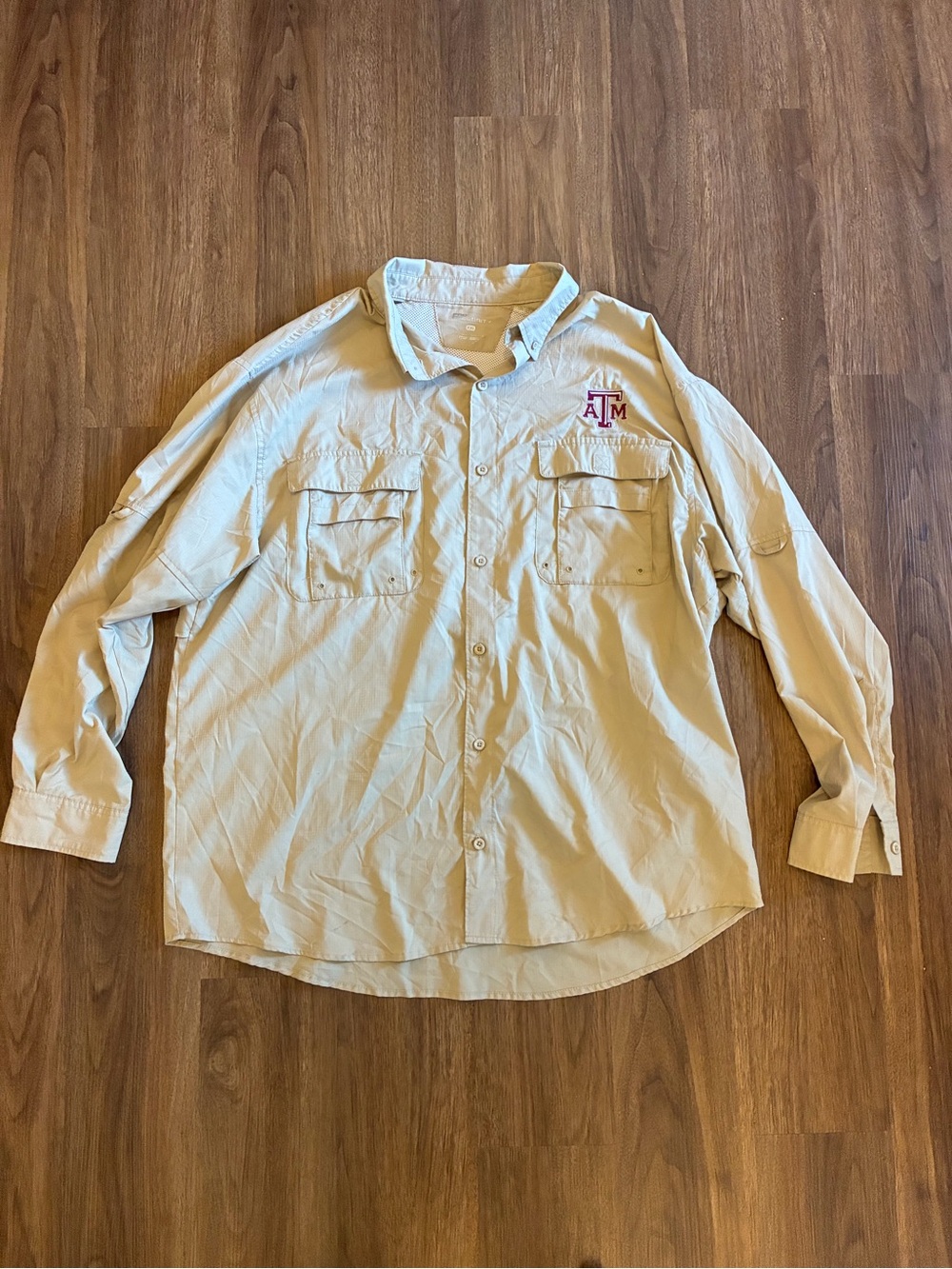 Pro Celebrity Texas A&M Aggies Men’s Beige Long Sleeve Button-Down Shirt XXL